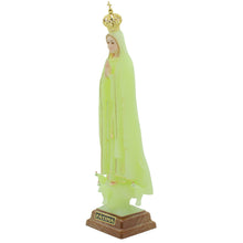 Load image into Gallery viewer, Our Lady of Fatima Statue with Gold Crown, Glow in the Dark Finish
