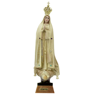 9.5" Our Lady Of Fatima Virgin Mary Beige Religious Statue, #1033V