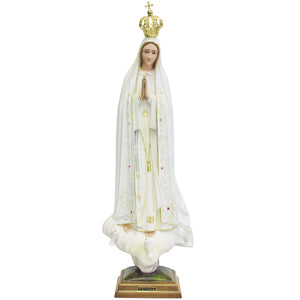 23.5" Our Lady Of Fatima Virgin Mary White Religious Statue, #1036