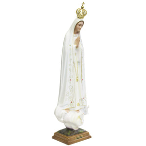 23.5" Our Lady Of Fatima Virgin Mary White Religious Statue, #1036