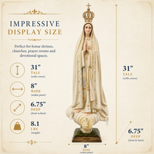Load image into Gallery viewer, 31" Our Lady Of Fatima Virgin Mary Beige Religious Statue, #1037V
