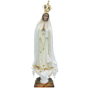 44" Our Lady Of Fatima Virgin Mary White Religious Statue, #1038