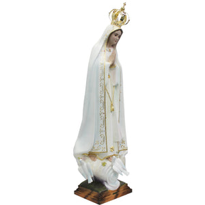 44" Our Lady Of Fatima Virgin Mary White Religious Statue, #1038