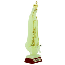 Load image into Gallery viewer, Our Lady of Fatima Statue with Gold Crown, Glow in the Dark Finish

