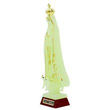 Load image into Gallery viewer, Our Lady of Fatima Statue with Gold Crown, Glow in the Dark Finish
