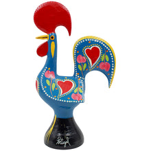 Load image into Gallery viewer, Traditional Hand-Painted Portuguese Good Luck Rooster Metal Figurine, 11.25&quot;
