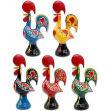 Load image into Gallery viewer, Traditional Hand-Painted Portuguese Good Luck Rooster Metal Figurine, 11.25&quot;
