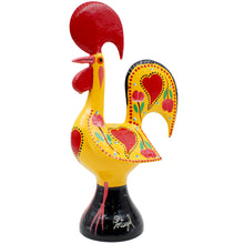 Load image into Gallery viewer, Traditional Hand-Painted Portuguese Good Luck Rooster Metal Figurine, 11.25&quot;
