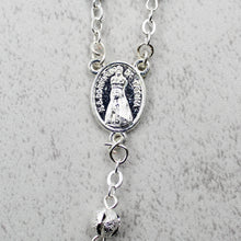 Load image into Gallery viewer, Our Lady of Fatima Rosary with Clear &amp; Blue Beads, Medallion, and Case
