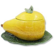 Load image into Gallery viewer, Hand-Painted Ceramic Pear Tureen with Ladle - Decorative Fruit Design, Made in Portugal
