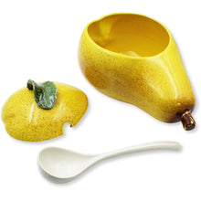 Load image into Gallery viewer, Hand-Painted Ceramic Pear Tureen with Ladle - Decorative Fruit Design, Made in Portugal
