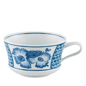 Vista Alegre Coralina Blue Tea Cup and Saucer, Set of 4