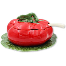 Load image into Gallery viewer, Hand-Painted Large Tomato Tureen with Ladle - Made in Portugal
