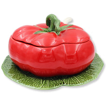 Load image into Gallery viewer, Hand-Painted Large Tomato Tureen with Ladle - Made in Portugal
