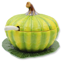 Load image into Gallery viewer, Hand-Painted Large Pumpkin Tureen with Ladle - Made in Portugal
