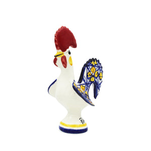 Hand-painted Decorative Ceramic Portuguese Azulejo Floral Good Luck Rooster
