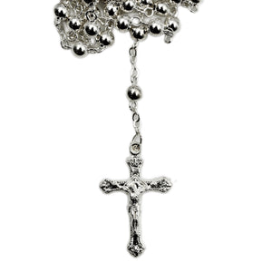 Our Lady of Fatima Made in Portugal Small Silver Plated Beads Rosary