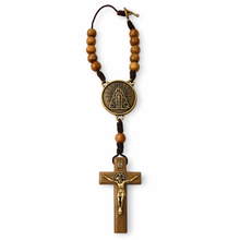 Load image into Gallery viewer, Our Lady of Aparecida Car Rosary in Imbuia Wood with Crucifix and Toggle Clasp
