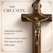 Load image into Gallery viewer, Padre Pio Car Rosary in Imbuia Wood with Antique Bronze Crucifix and Toggle Clasp
