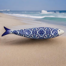 Load image into Gallery viewer, Blue Tile Azulejo Decorative Ceramic Portuguese Sardine
