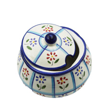 Load image into Gallery viewer, Hand-Painted Portuguese Ceramic Colorful Floral Sugar Bowl
