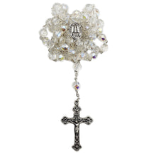 Load image into Gallery viewer, Our Lady of Fatima Made in Portugal Clear Shiny Glass Beads Rosary
