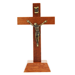 4.5" Wooden Made in Portugal Altar Crucifix With Stand