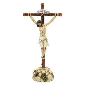 17" Decorative Made in Portugal Christ Crucifix Cross with Stand