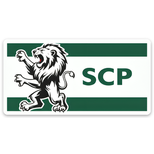 Sporting CP Lion Stickers – SCP Green & White Design, Set of 3