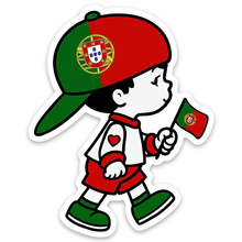 Load image into Gallery viewer, Portuguese Boy with Flag &amp; Hat Stickers, Set of 3
