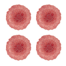 Load image into Gallery viewer, Bordallo Pinheiro Maria Flor Dahlia Dessert Plate, Set of 4
