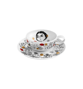 Vista Alegre Rainhas De Portugal Tea Cups and Saucers, Set of 6