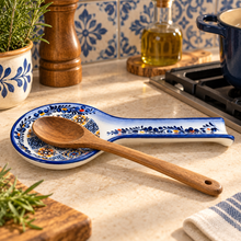 Load image into Gallery viewer, Portuguese Ceramic Spoon Rest – Azulejo Design, 10"
