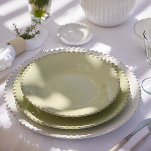 Costa Nova Pearl Lilly Green Soup/Pasta Plate Set