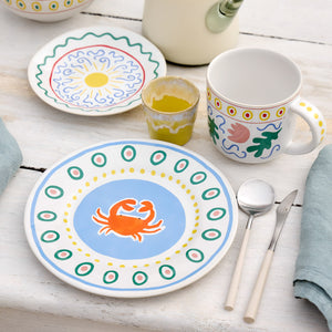 Costa Nova Summer Bliss Crab Salad/Dessert Plate Set