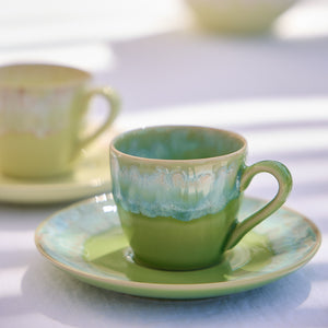 Casafina Taormina Lime Green Espresso Cup and Saucer Set