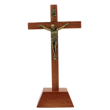 Load image into Gallery viewer, 8.75&quot; Wooden Made in Portugal Altar Crucifix With Stand
