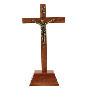 8.75" Wooden Made in Portugal Altar Crucifix With Stand