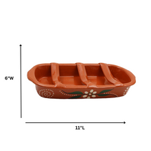 Load image into Gallery viewer, João Vale Hand Painted Terracotta Portuguese Rectangular Sausage Roaster
