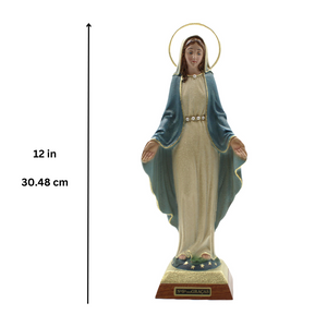 12" Hand-Painted Our Lady of Graces Religious Figurine Statue