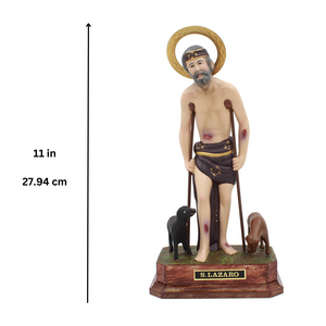11" Inch Saint Lazarus Religious Statue Made in Portugal