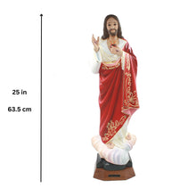 Load image into Gallery viewer, 25&quot; Hand-painted Sacred Heart of Jesus Religious Statue Made in Portugal
