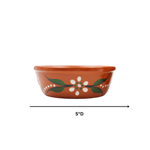 João Vale Hand-Painted Traditional Terracotta Dessert Bowls, Set of 4