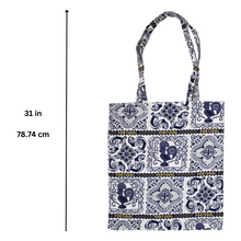 Load image into Gallery viewer, Traditional Portuguese Azulejos Tiles Themed Reusable Tote Bag
