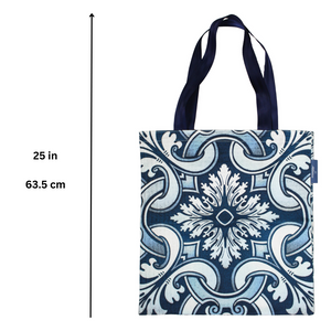 100% Cotton Azulejo Tile Themed Made in Portugal Reusable Tote Bag