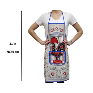 100% Cotton Traditional Portuguese Rooster Kitchen Apron - Various Colors