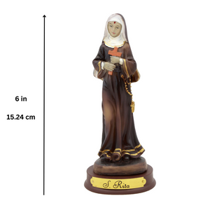 6" Saint Rita Religious Statue Made in Portugal