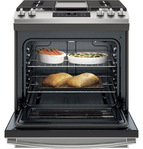 General Electric JGSS66SELSS 30" Slide-In Front-Control Convection Gas Range, 220-240 Volts Export Only - Special Order