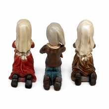 Load image into Gallery viewer, Hand-Painted Fátima Shepherd Children Statues, Set of 3 – Made in Portugal
