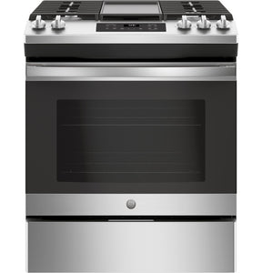 General Electric JGSS66SELSS 30" Slide-In Front-Control Convection Gas Range, 220-240 Volts Export Only - Special Order